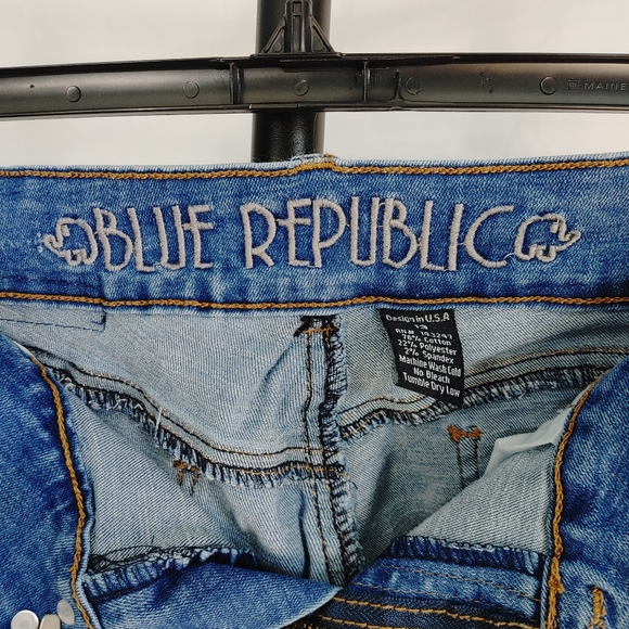 Blue Republic Embroidered Skinny Jeans Juniors 9 11 Womens Medium Floral Stretch - Picture 3 of 11